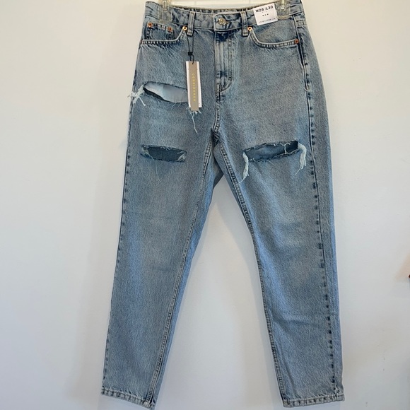 NWT Topshop High Waisted Mom Jean - Picture 2 of 8